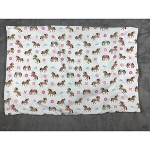 Target Circo Pretty Horses Brown Pink Ponies Standard Pillowcase 29 x 19”